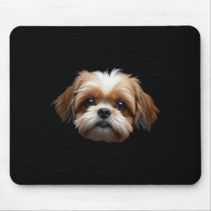 Black Shih Tzu Dog Shih Tzu Face Mouse Pad