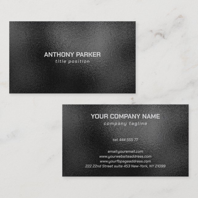 Black Shimmering  Business Card (Front/Back)