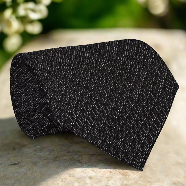 Black Shiny Square Shape Elegant Fabric Texture Tie (Creator Uploaded)