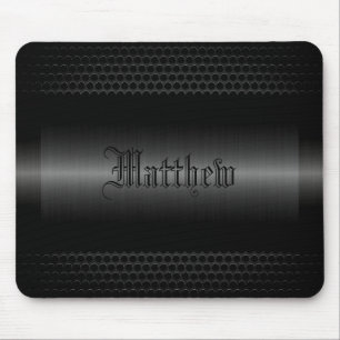 Black Shiny Stainless Steel Metal Look Mouse Pad