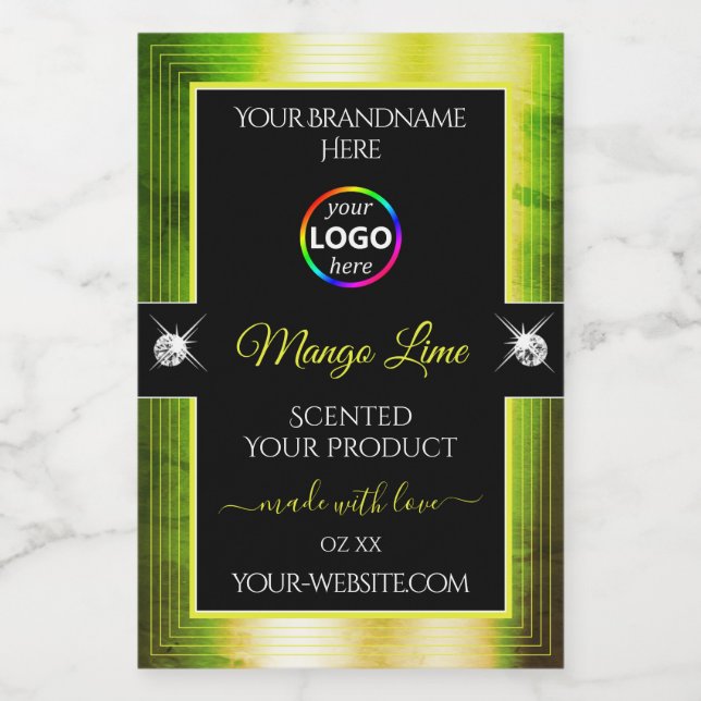 Black Shiny Yellow Green with Logo Product Label (Single Label)