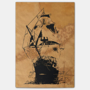 Black Ship Silhouette Post-it Notes
