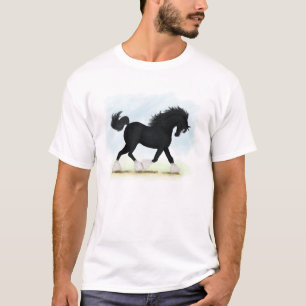 Black Shire Horse With Blaze and Stockings T-Shirt
