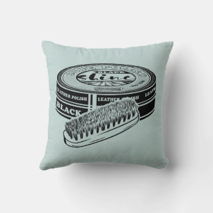 Black shoe polish tin cushion