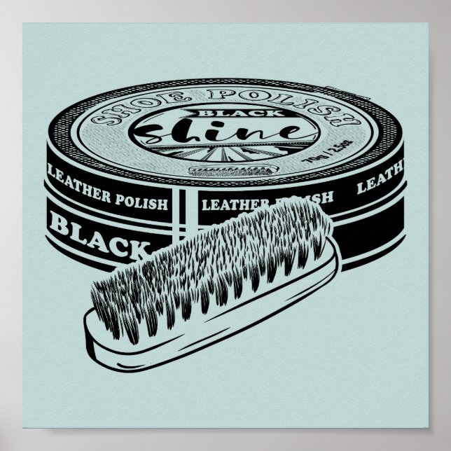 Black shoe polish tin poster (Front)