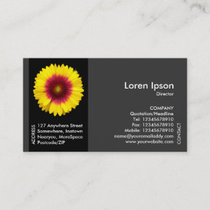 Black Side Band Flower - Blanket Flower Business Card