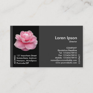 Black Side Band Flower - Pink Camellia II Business Card