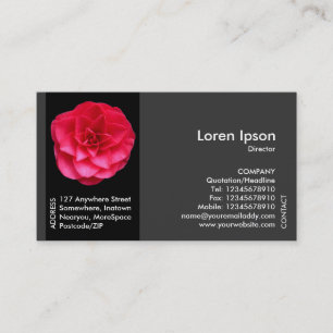 Black Side Band Flower - Red Camellia Business Card