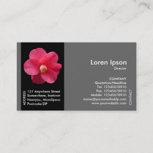 Black Side Band Flower - Red Camellia II Business Card