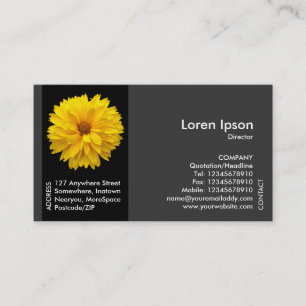 Black Side Band Flower - Yellow Chrysanthemum Business Card