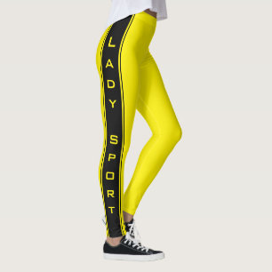 Black Side Stripe Ywllow Leggings or Choose Colour