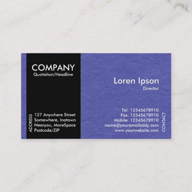 Black SideBand - Blue Paper Texture Business Card (Front)