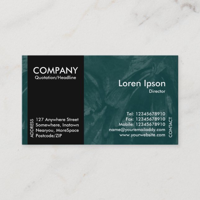 Black SideBand - Dark Green Petal Brushed Tex Business Card (Front)