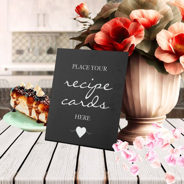 Black Signature Script Recipe cards Pedestal Sign (Creator Uploaded)
