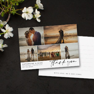 Black Signature Script Wedding Photos Thank You
