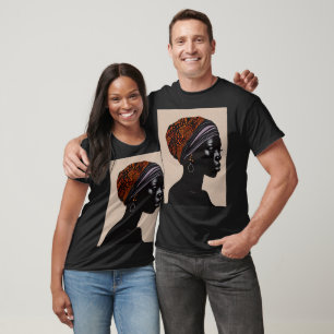Black Silhouette African American Woman Head Wrap T-Shirt