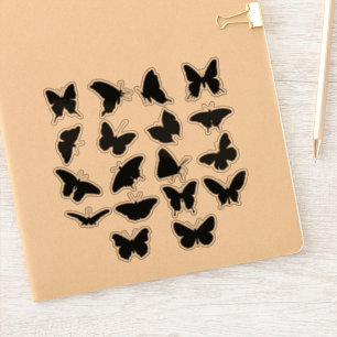 Black Silhouette BUTTERFLY sheet/18 cut-out