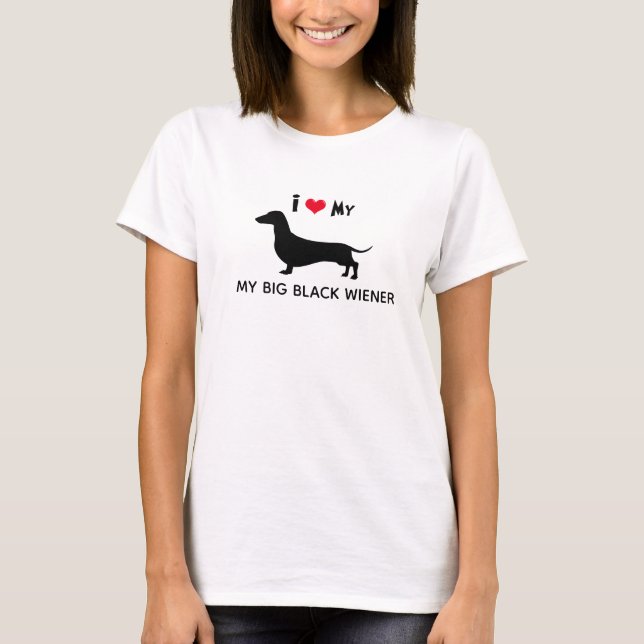 BLACK SILHOUETTE DACHSHUND T-Shirt (Front)