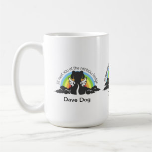 Black Silhouette Dog Rainbow Bridge Pet Memorial W Coffee Mug