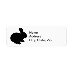 Black Silhouette Easter Bunny Address Labels
