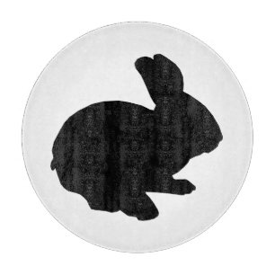 Black Silhouette Easter Bunny Cutting Board