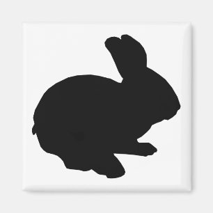 Black Silhouette Easter Bunny Magnet