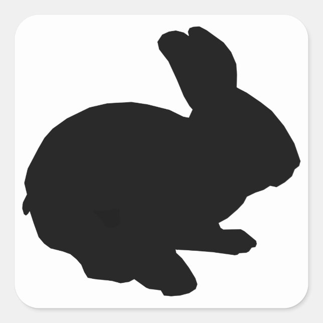 Black Silhouette Easter Bunny Stickers (Front)