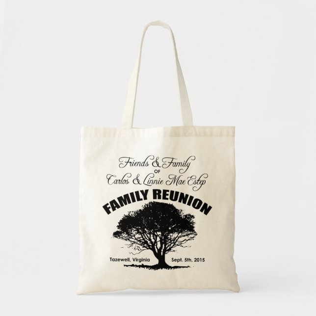 Black Silhouette Estep Family Reunion Tote Bag (Front)