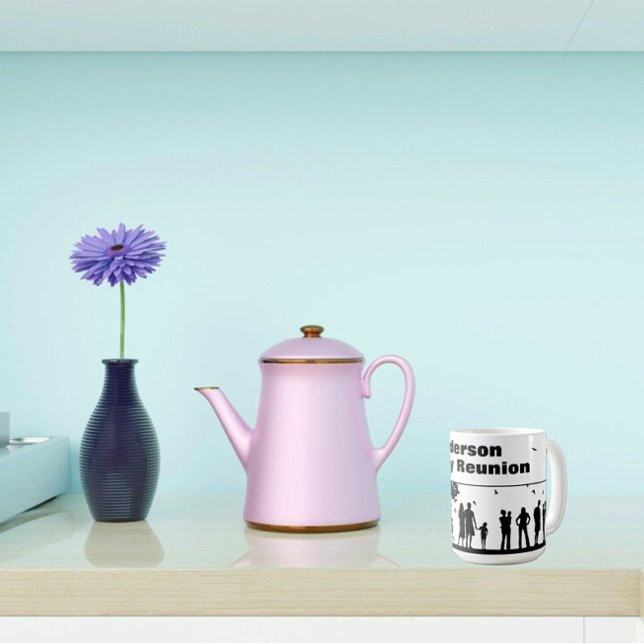 Black Silhouette Family Reunion Name Coffee Mug (Creator Uploaded)