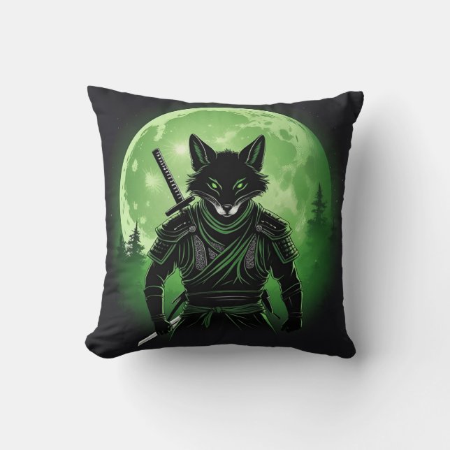 Black Silhouette Fox  Cushion (Front)