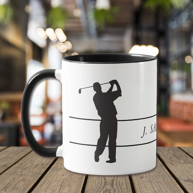 Black Silhouette Full Swing Golfer Mug (Creator Uploaded)