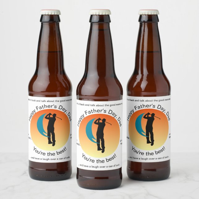 Black Silhouette Image of a Golfer Beer Bottle Label (Bottles)
