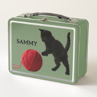 Black Silhouette Kitty, with red wool Ball T-Shirt