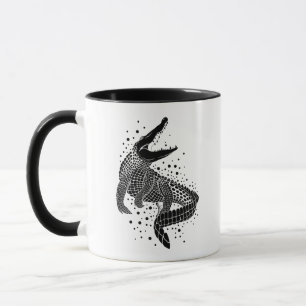 Black Silhouette Of a Crocodile Mug