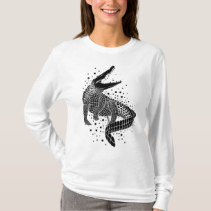 Black Silhouette Of a Crocodile T-Shirt