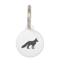 Black silhouette of a fluffy Fox