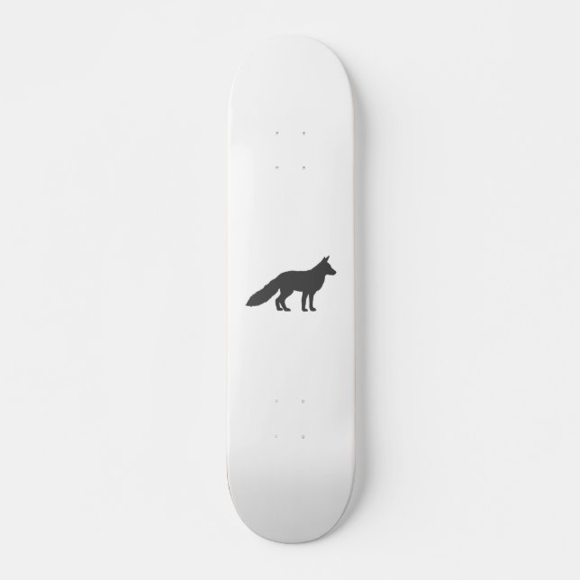 Black silhouette of a fluffy Fox Skateboard (Front)