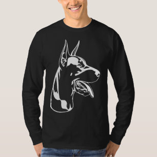 Black Silhouette Of A Sitting Doberman T-Shirt