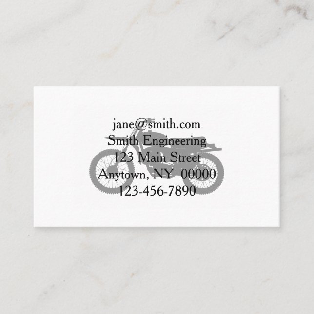 Black silhouette of bike - Choose background color Business Card (Front)