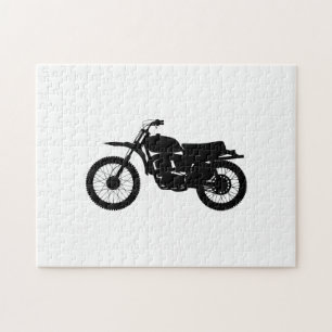 Black silhouette of bike - Choose background colou Jigsaw Puzzle
