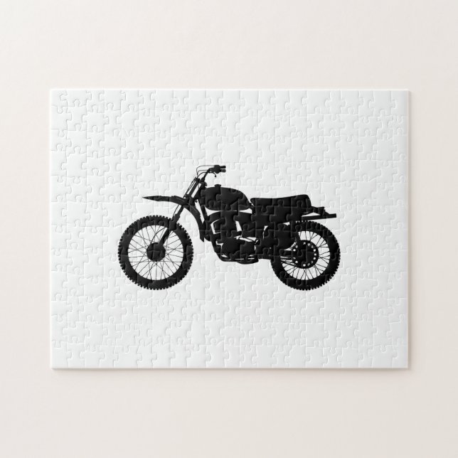 Black silhouette of bike - Choose background colou Jigsaw Puzzle (Horizontal)