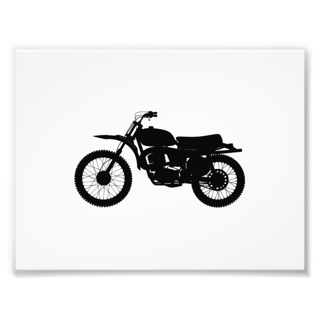 Black silhouette of bike - Choose background colou Photo Print (Front)