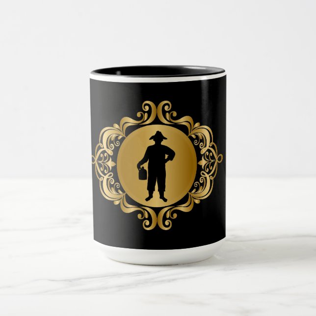  Black Silhouette of Moonshiner Mug (Center)
