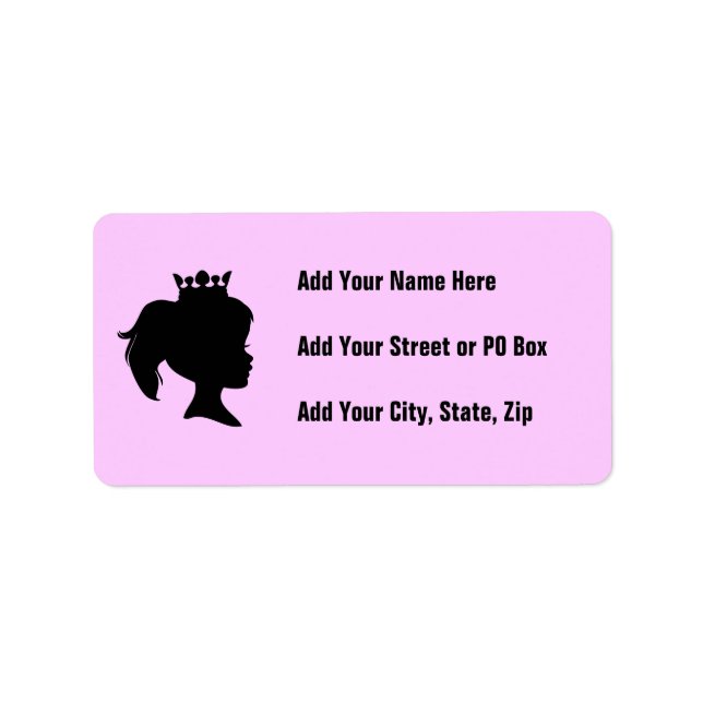 Black Silhouette Princess T-shirts and Gifts Label (Front)