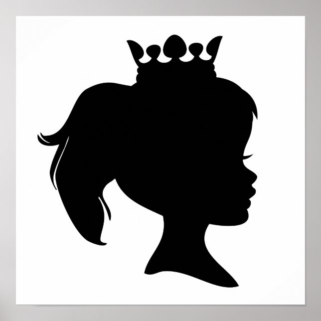 Black Silhouette Princess T-shirts and Gifts Poster (Front)