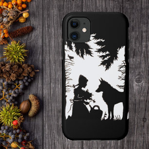 Black Silhouette Red Riding Hood Wolf Woods iPhone 11 Case