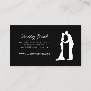 Black Silhouette Wedding Details Enclosure Card