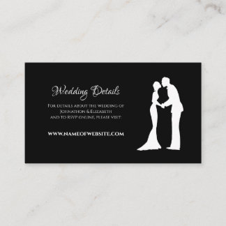 Black Silhouette Wedding Details Enclosure Card