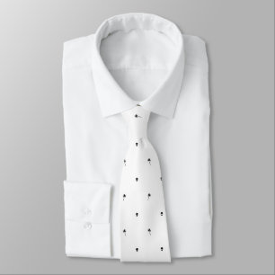 Black Silhouettes of Coconut Trees and Aliens Tie