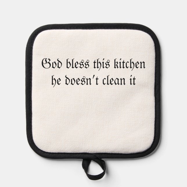 Black Silicone Heat Protection, Pot Holder  (Front)
